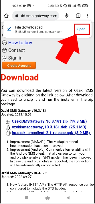 open downloaded apk