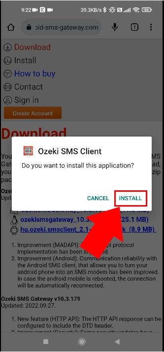 install ozeki sms client