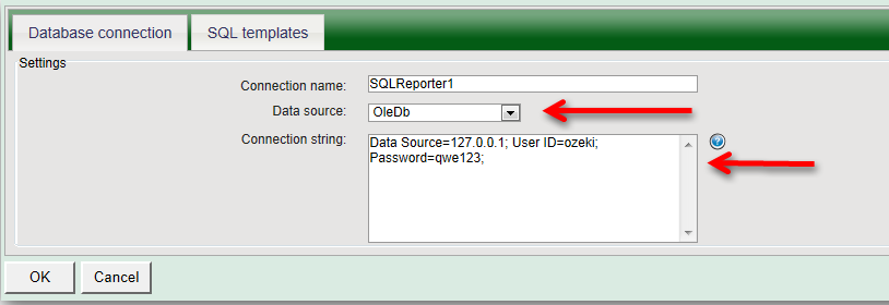 specifying connection string for oracle database