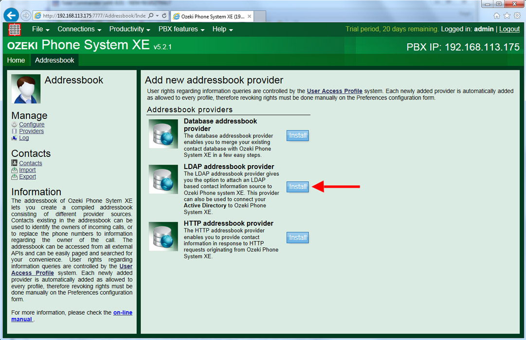 install ldap addressbook provider
