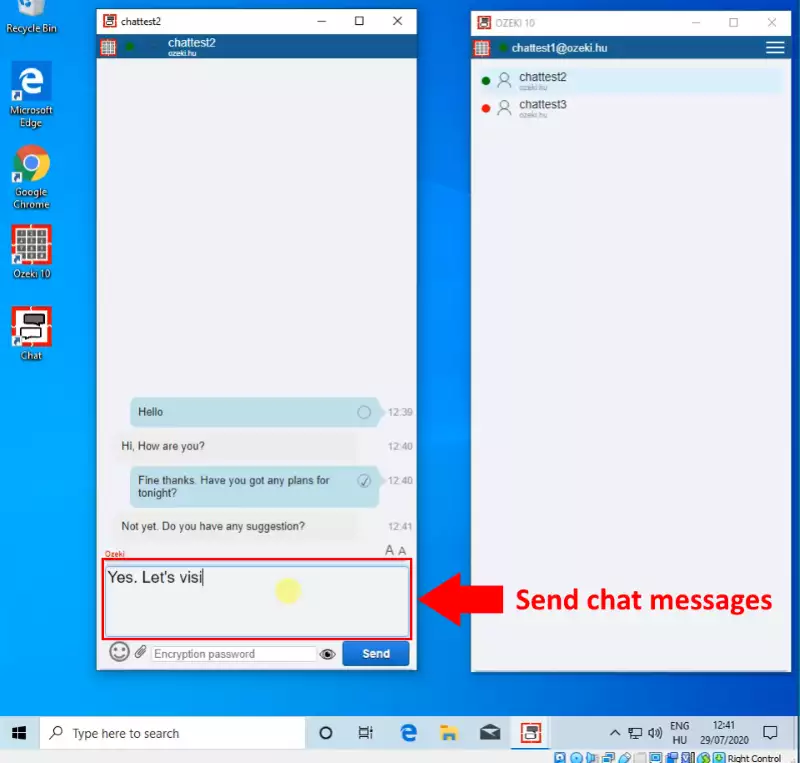send chat messages