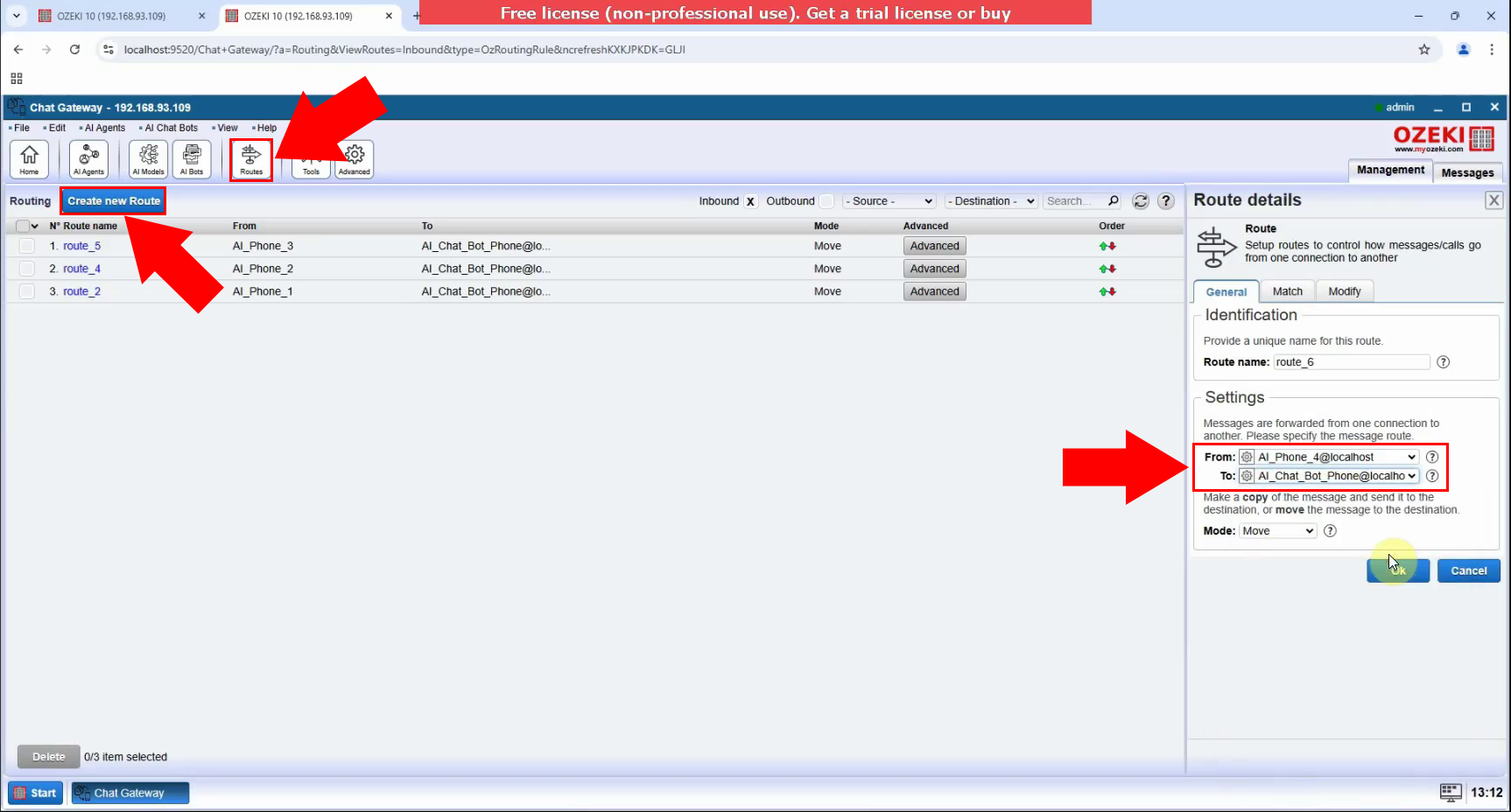 Add new routing rule