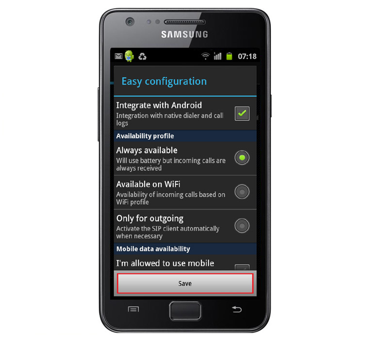 csip simple android app