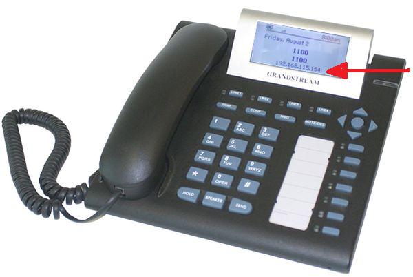 ip address on a grandstream desktop voip phone