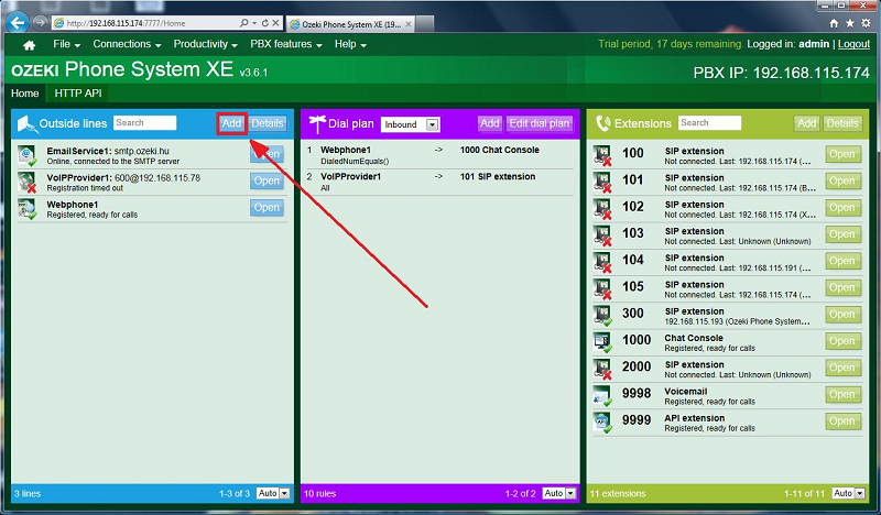 add new outside line