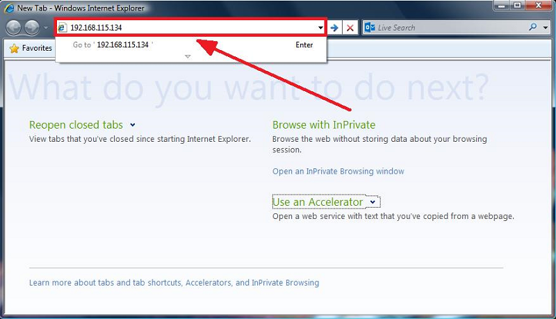 open the configuration panel of your ata