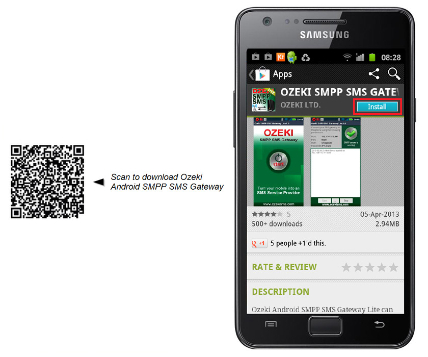 download the ozeki android smpp sms gateway from google play