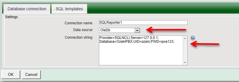 specifying connection string for microsoft sql server database