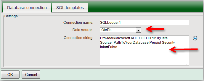 specifying connection string for microsoft access database