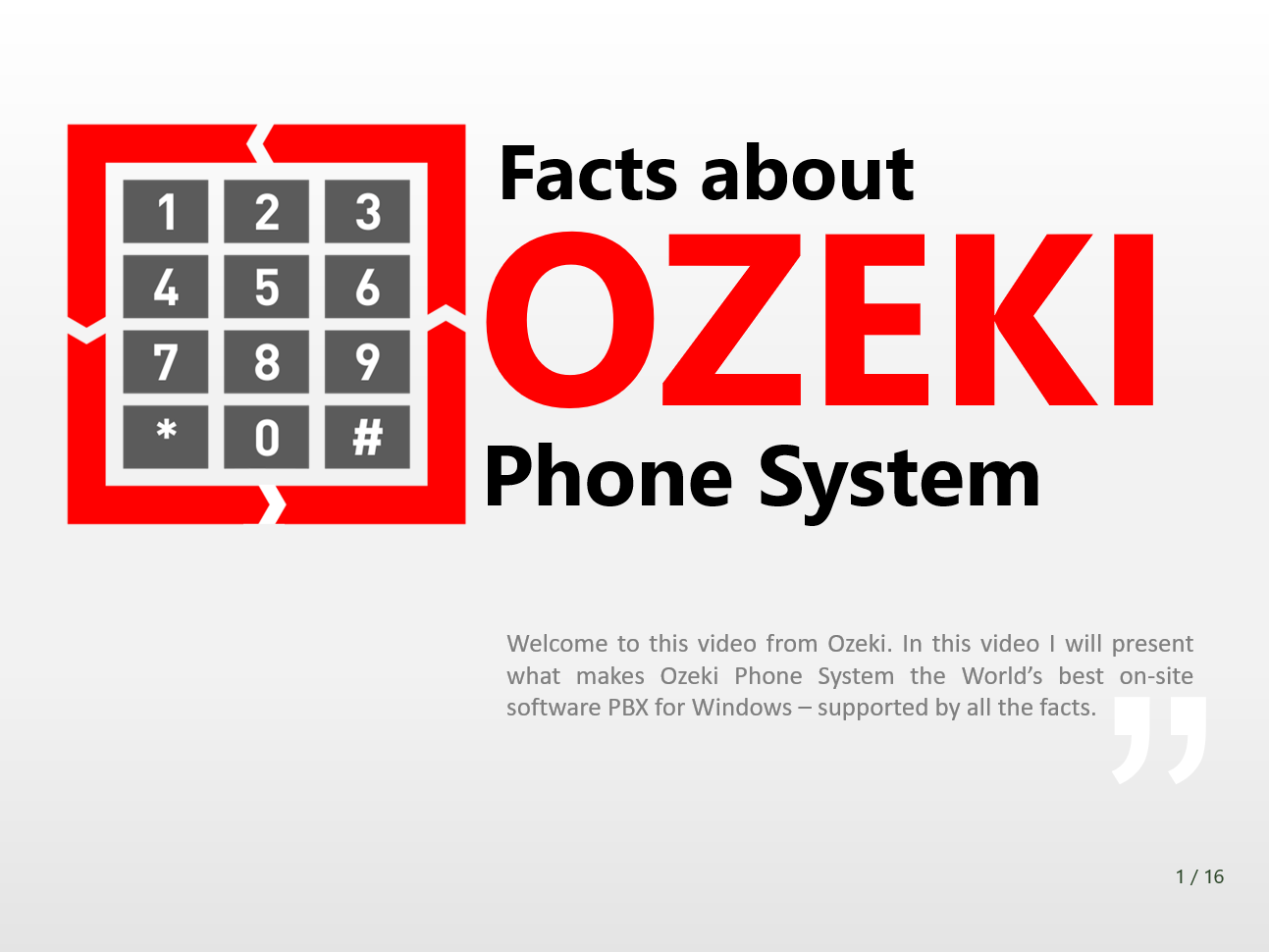 facts about ozeki phone system