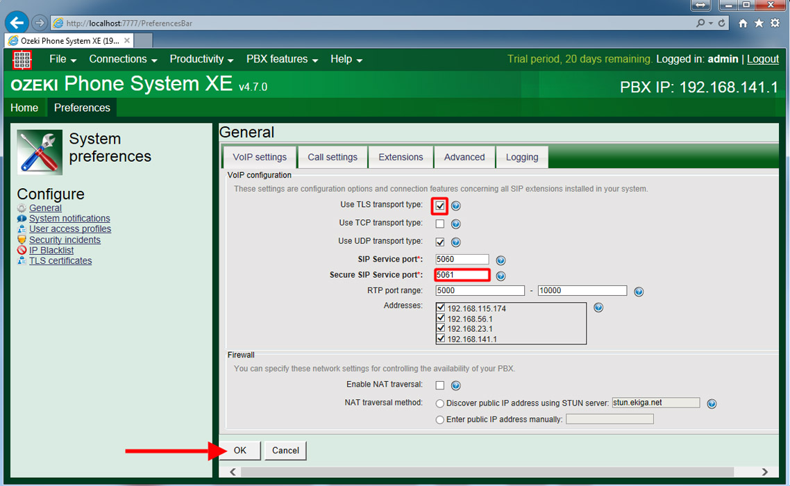 enable tls