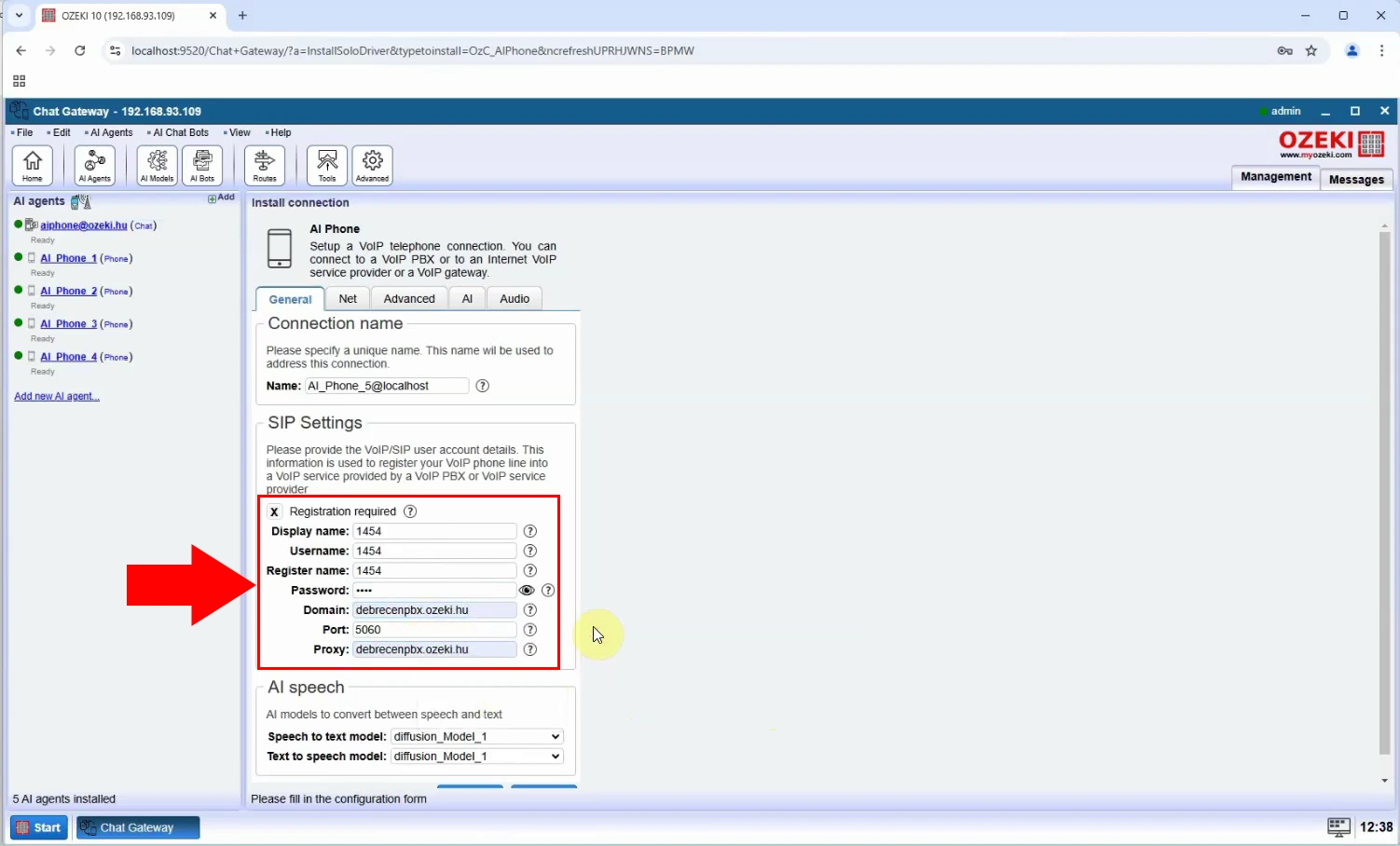 Configure SIP settings